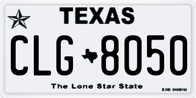 TX license plate CLG8050
