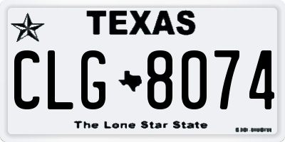 TX license plate CLG8074