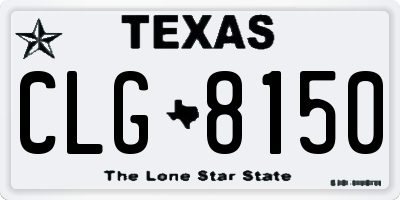 TX license plate CLG8150