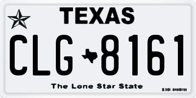 TX license plate CLG8161