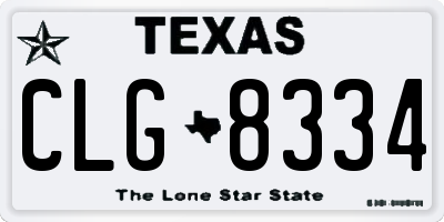 TX license plate CLG8334