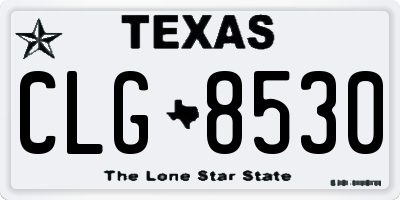 TX license plate CLG8530