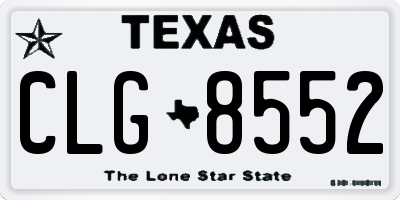 TX license plate CLG8552