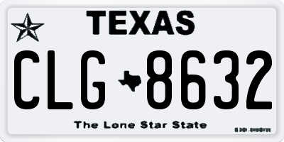 TX license plate CLG8632