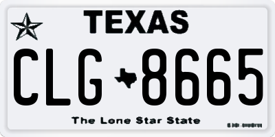 TX license plate CLG8665
