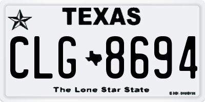 TX license plate CLG8694