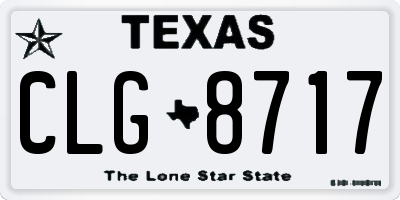 TX license plate CLG8717