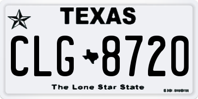 TX license plate CLG8720