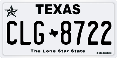 TX license plate CLG8722