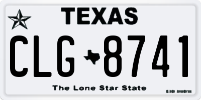 TX license plate CLG8741