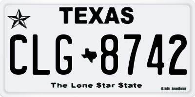 TX license plate CLG8742