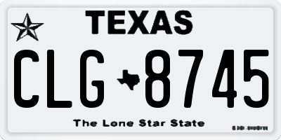 TX license plate CLG8745
