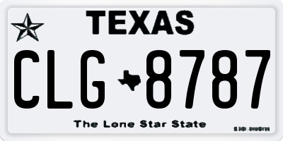TX license plate CLG8787