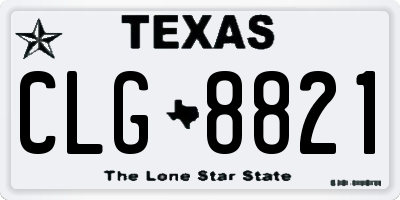 TX license plate CLG8821