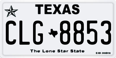 TX license plate CLG8853