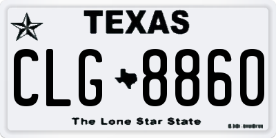 TX license plate CLG8860