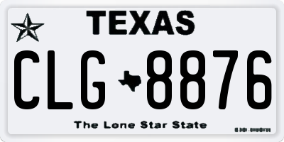TX license plate CLG8876