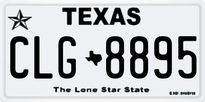 TX license plate CLG8895