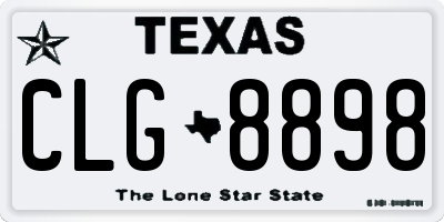 TX license plate CLG8898
