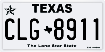 TX license plate CLG8911