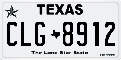 TX license plate CLG8912