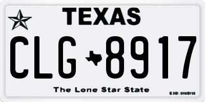 TX license plate CLG8917