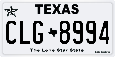 TX license plate CLG8994