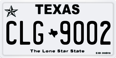 TX license plate CLG9002