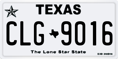 TX license plate CLG9016
