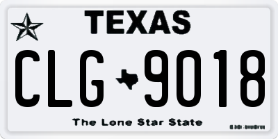 TX license plate CLG9018