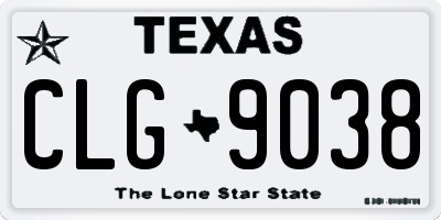 TX license plate CLG9038