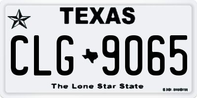 TX license plate CLG9065