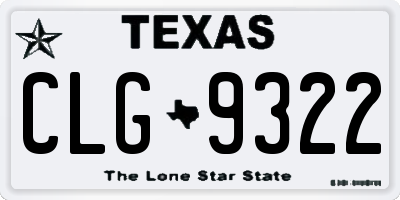 TX license plate CLG9322