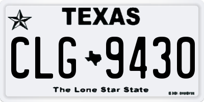 TX license plate CLG9430