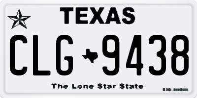 TX license plate CLG9438