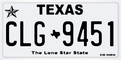 TX license plate CLG9451