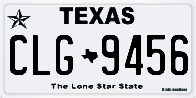TX license plate CLG9456