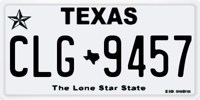 TX license plate CLG9457