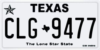 TX license plate CLG9477