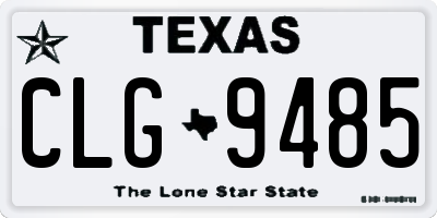 TX license plate CLG9485