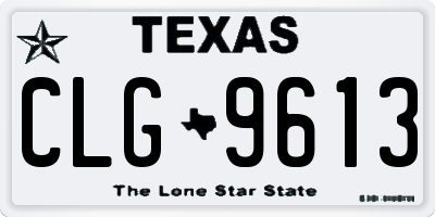 TX license plate CLG9613