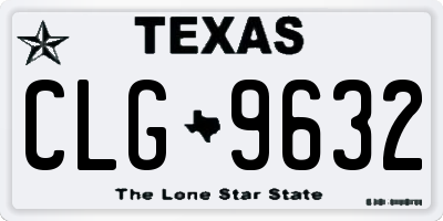 TX license plate CLG9632