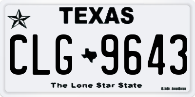 TX license plate CLG9643
