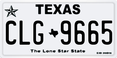 TX license plate CLG9665