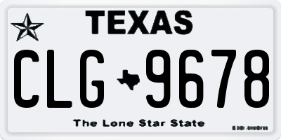 TX license plate CLG9678