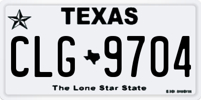 TX license plate CLG9704