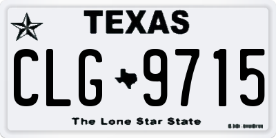 TX license plate CLG9715
