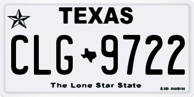 TX license plate CLG9722