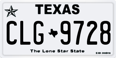 TX license plate CLG9728