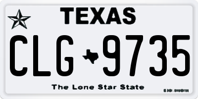 TX license plate CLG9735